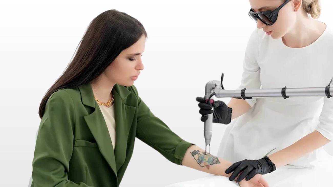 Color tattoo removal procedure at ATOS Medical Center