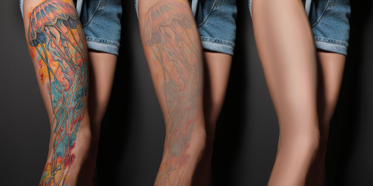 Patient experiencing leg and thigh tattoo removal