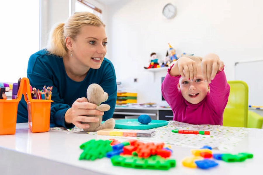 Participants engaging in psychomotor therapy activities.