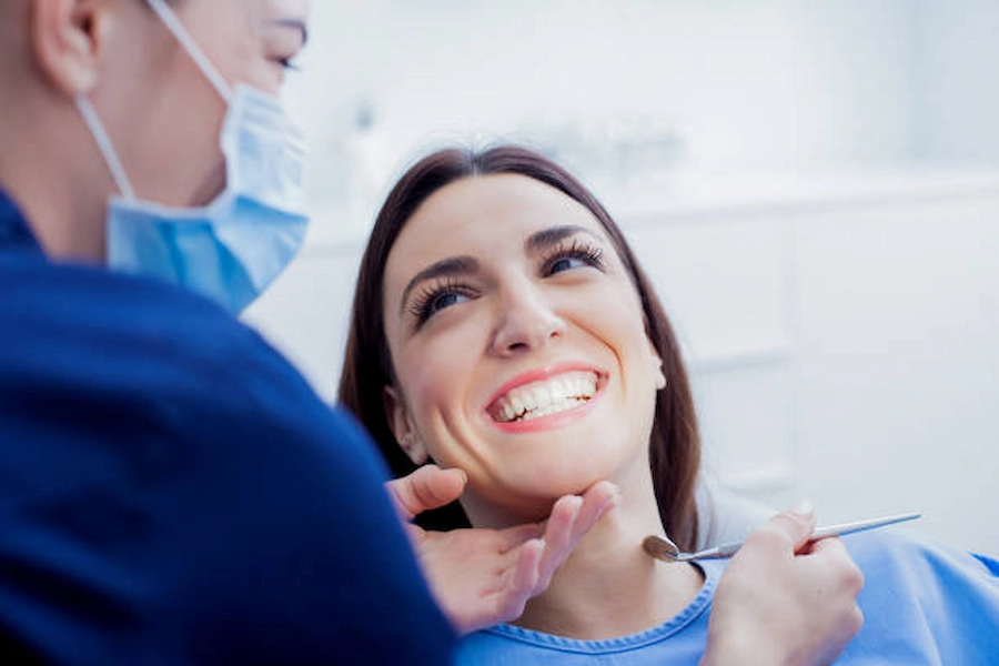 Ceramic dental inlay treatment demonstration.