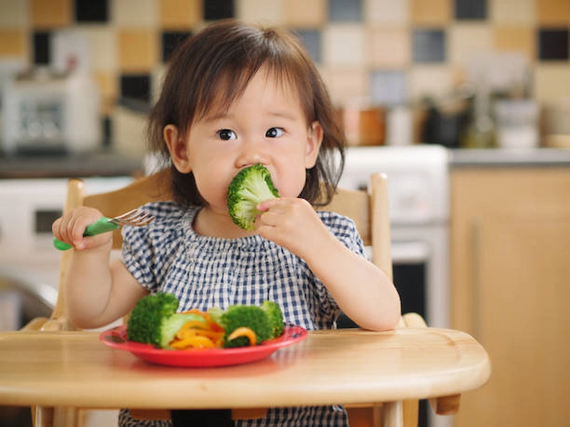 Anemic child diet meal with healthy foods