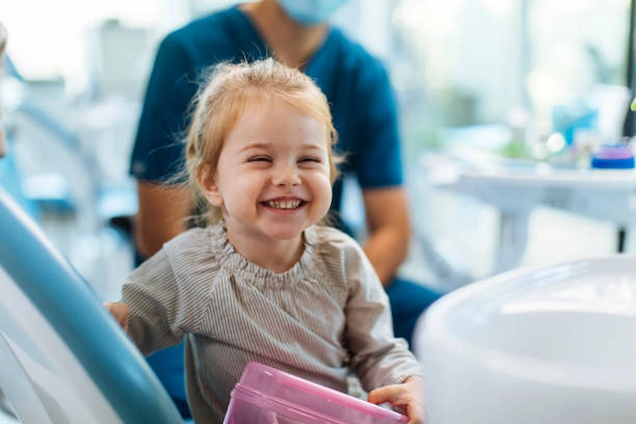 Smiling child during orthodontic consultation session